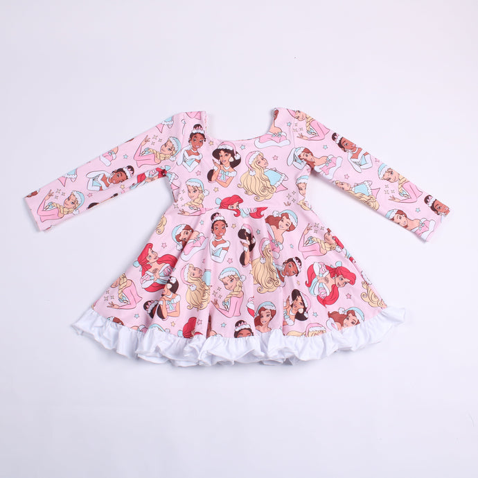 Pink Christmas LS Dress